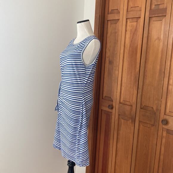 Talbots Blue & White Striped Knit Pullover Dress, Size LP - Picture 2 of 8